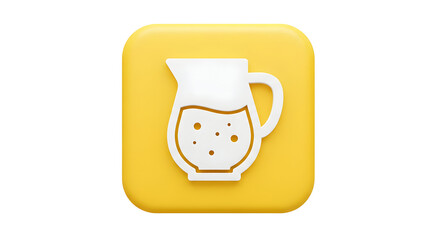 Refreshing Lemonade Pitcher Icon on Yellow Background.