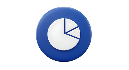 Blue circle with white pie chart icon representing data analysis and statistics.