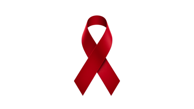 Red Awareness Ribbon Isolated on Transparent Background PNG