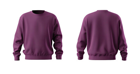 Plum sweatshirt (front & back) isolated on black