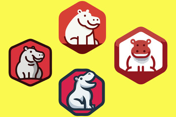 This is a unique hippo logo vector image, suitable for use in company logo designs, stickers, t-shirts, banners, children's toys, communities, animal lovers, fauna, zoos, animal breeding, animal breed