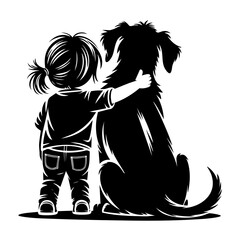 Little Girl and Dog
