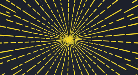 Retro sunburst background with yellow rays radiating from a central point
