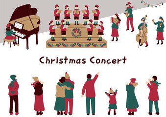 クリスマスコンサートを楽しむ人たち