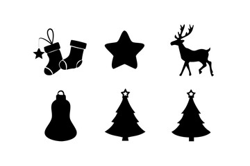 Christmas silhouettes for festive designs and decorations