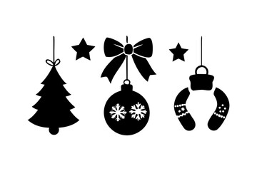 Christmas ornaments silhouette for festive season