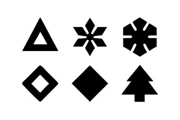 Geometric christmas shapes silhouette for design