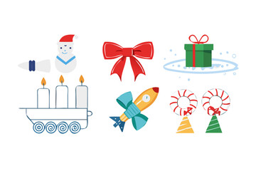 Christmas decoration elements for holiday season