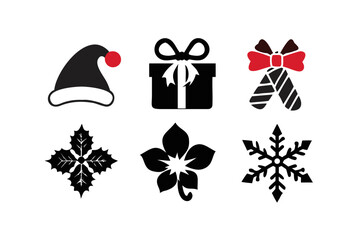 Christmas and new year icons for holiday season