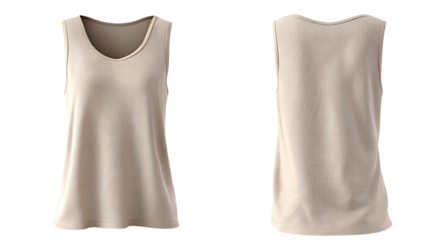 Beige tank top, front and back views (5)