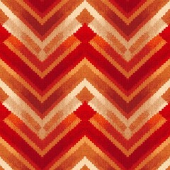 Red Tribal Energy Ikat Vector