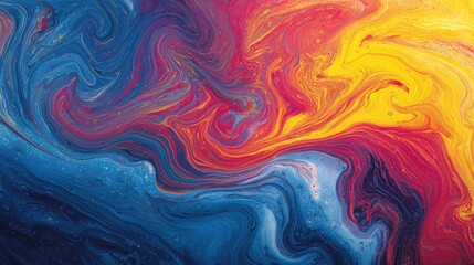 Fototapeta premium Abstract Colorful Swirl Design in Vibrant Red, Blue, and Yellow