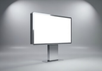 Blank large outdoor advertising billboard mockup with bright spotlights for your message