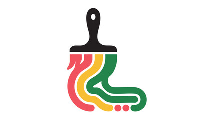 Colorful arabic art brush logo