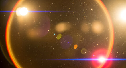 Lens Flare Effect with Dust Particles and Light Streaks for Photography and Video Editing