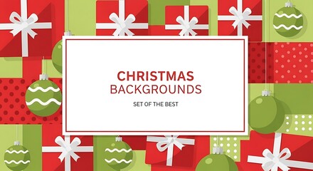 Festive christmas background with ornaments and gifts creating a joyful holiday season atmosphere perfect for greeting cards and seasonal designs and promotions