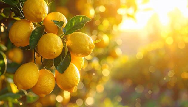 Lemon Tree with Sunlight Bokeh