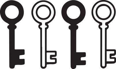 Abstract geometric key design with vibrant color accents