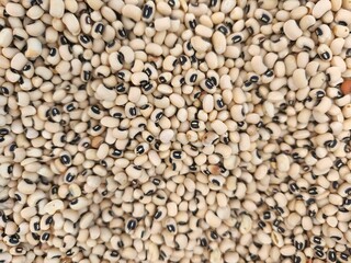 Fototapeta premium Close-up of Black-Eyed Peas Beans with Natural Pattern, Organic Protein Source