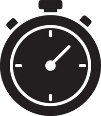 Classic stopwatch icon design element for timing speed and performance related projects
