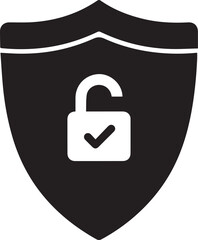 Simple and clean shield emblem design representing security protection and defense in a modern graphic style