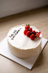 Beautiful and Delicious White Strawberry Cake
