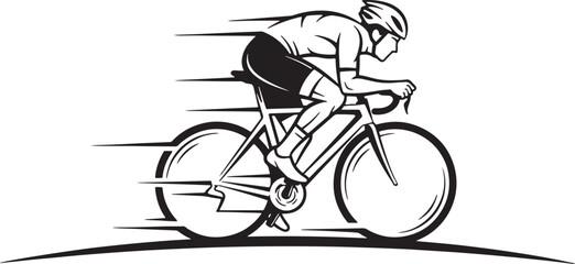 Dynamic sketch of a cyclist in motion