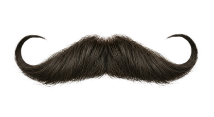 Realistic brown mustache transparent background cutout png