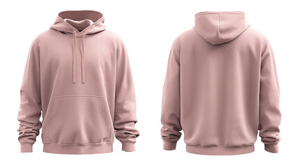 Light pink hoodie, front and back views (2)