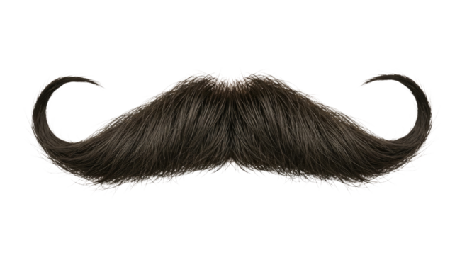 Realistic brown mustache transparent background cutout png