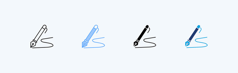 Calligraphy Multiple Icon Illustration Vector