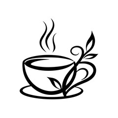 Minimal cup with herbal steam — evokes relaxation and warmth.