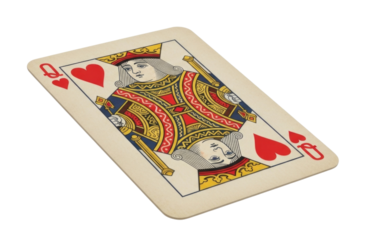 Queen of hearts playing card transparent background cutout png