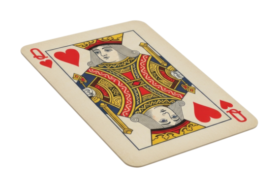 Queen of hearts playing card transparent background cutout png - Powered by Adobe