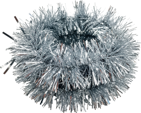 Metallic Silver Garland Christmas Decoration Isolated Object