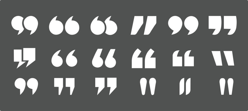 Set of quote mark icons isolated on white background.Quotation marks.Black quotes icon collection.