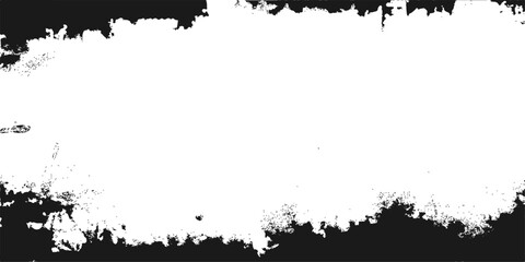 Black grunge ink splat frame vector border design with paint splash texture