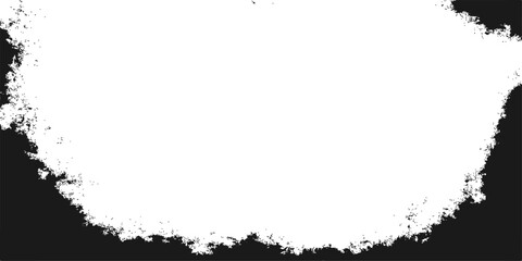 Fototapeta premium Black ink splat grunge border frame texture vector design