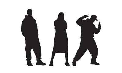Urban Street Dance Couple Silhouette