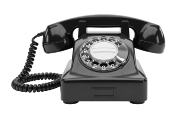 Vintage rotary dial telephone transparent background cutout png