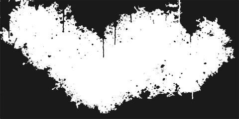 Naklejka premium Black ink grunge heart vector illustration with splatter and drip texture pattern frame