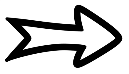 Abstract geometric arrow shape with sharp edges isolated on transparent background