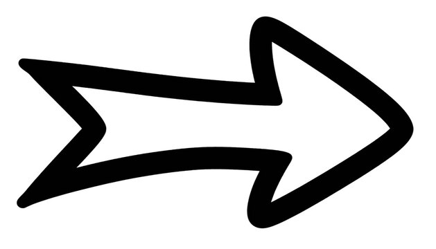 Abstract geometric arrow shape with sharp edges isolated on transparent background