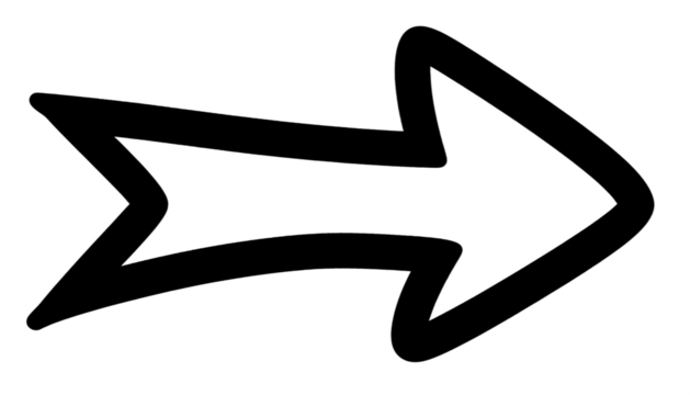 Abstract geometric arrow shape with sharp edges isolated on transparent background