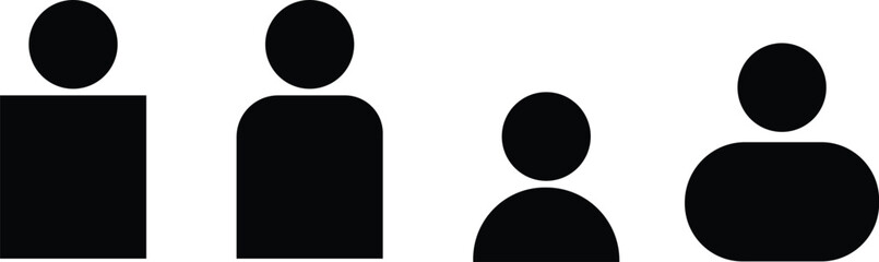 Modern diverse group of people icons in various poses and activities