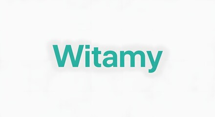 A simple and modern image featuring the Polish word 'Witamy' displayed in bold teal text on a clean white background, conveying a welcoming message