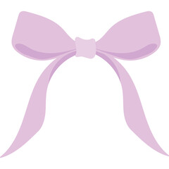 A Single Light Purple Bow With Flowing Ribbons Isolated On A White Background With A Transparent Background