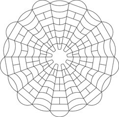 Abstract mandala coloring page with geometric pattern design. Perfect for relaxing art therapy and mindfulness coloring practice. #808