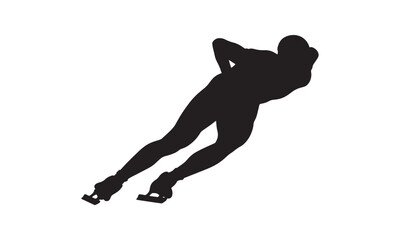 Speed Skater Athlete Silhouette in Action Representing Winter Sports, Fitness, and Motivation