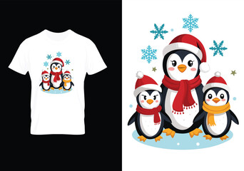 Christmas Scene T-Shirt Design, Festive Christmas Vector, Christmas T-Shirt Vector